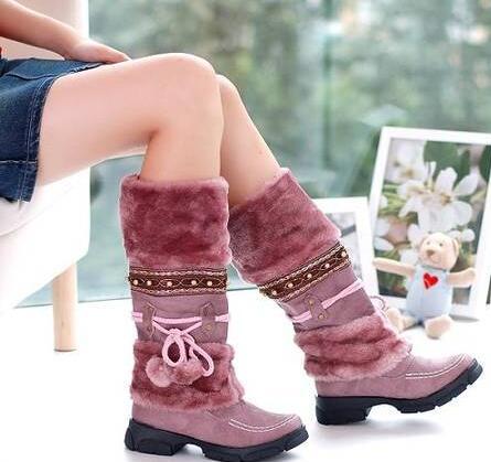 Fiona Pearce | Fur-Trim Mid-Calf Lace-Up Boots
