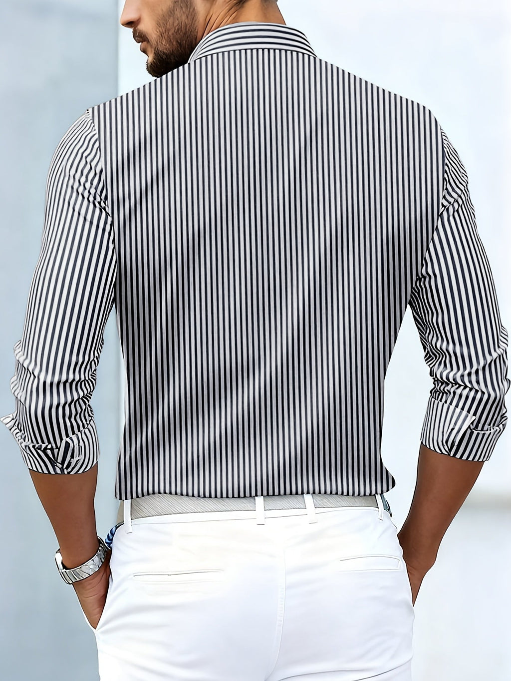 Thomas Redgrave | Striped Long Sleeve Shirt for Men