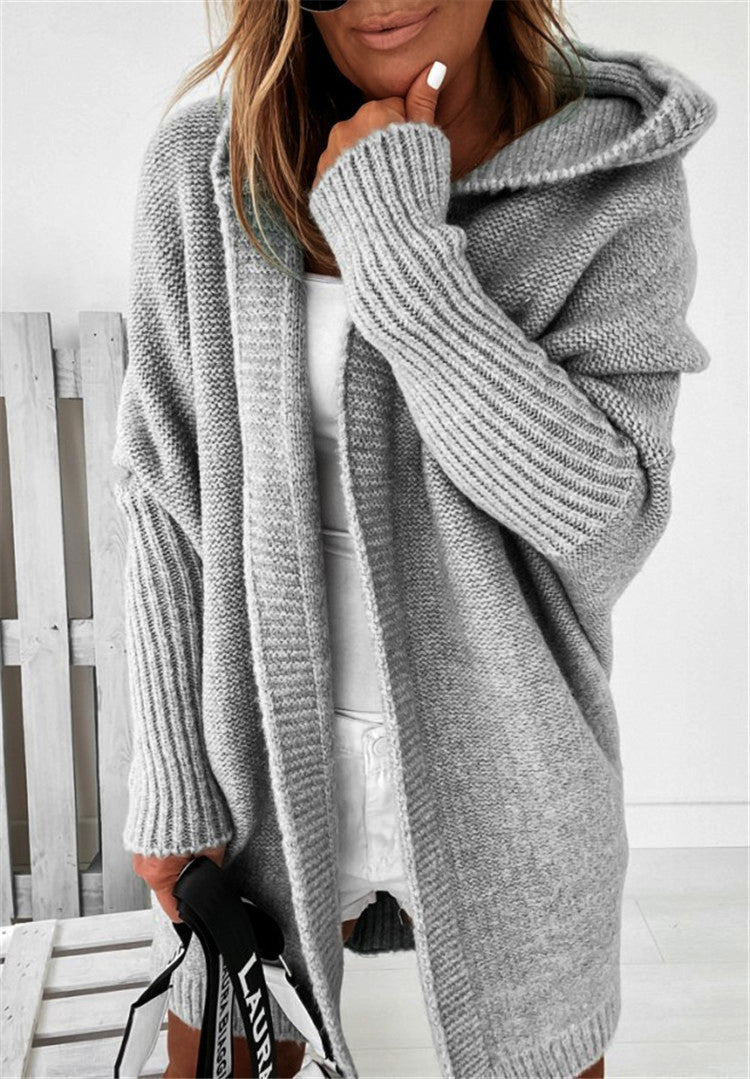 Hazel Newton | Oversized Hooded Knit Cardigan
