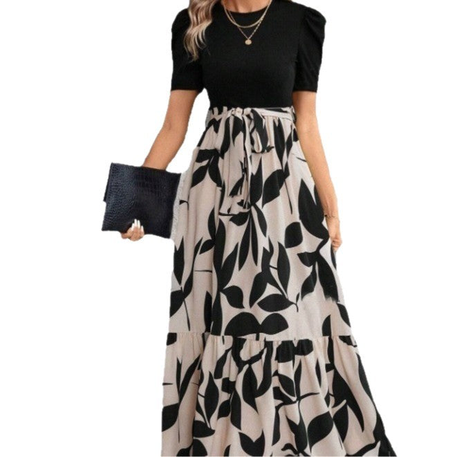 Marigold Hensley | Floral Print Maxi Dress with Puff Sleeves