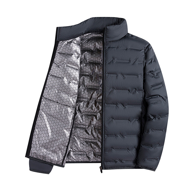 Freddie Osgood | Red Quilted Mens Jacket With Stand Collar