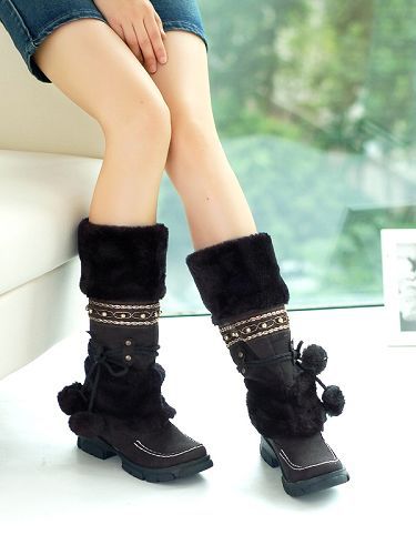 Penelope Hill | Pink Faux Fur Snow Boots