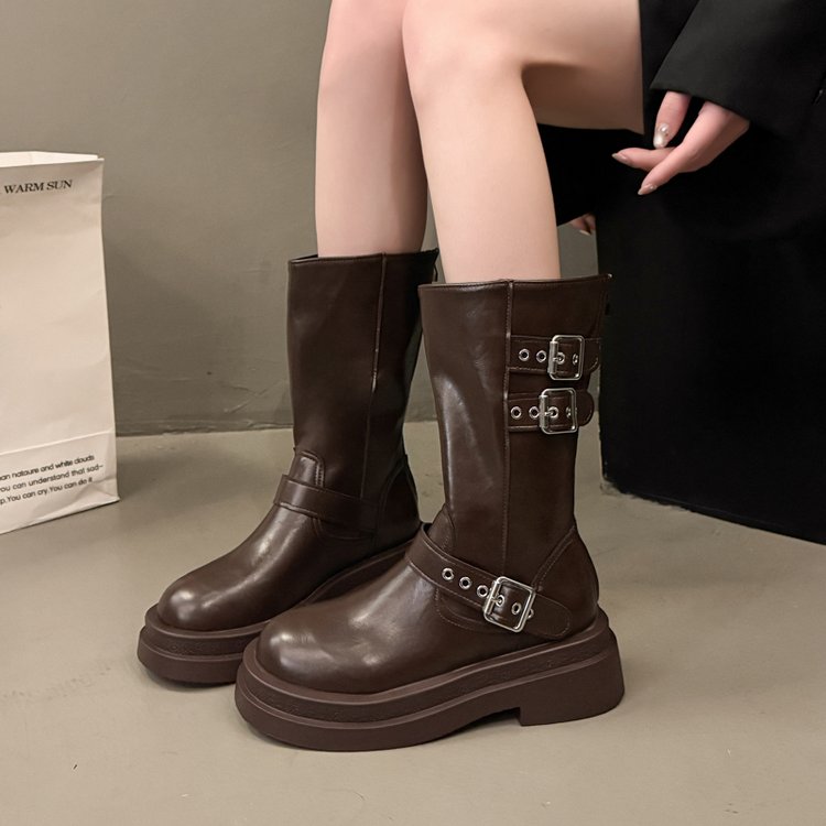 Margot Lavigne | Buckle Strap Cowboy Boots For Women