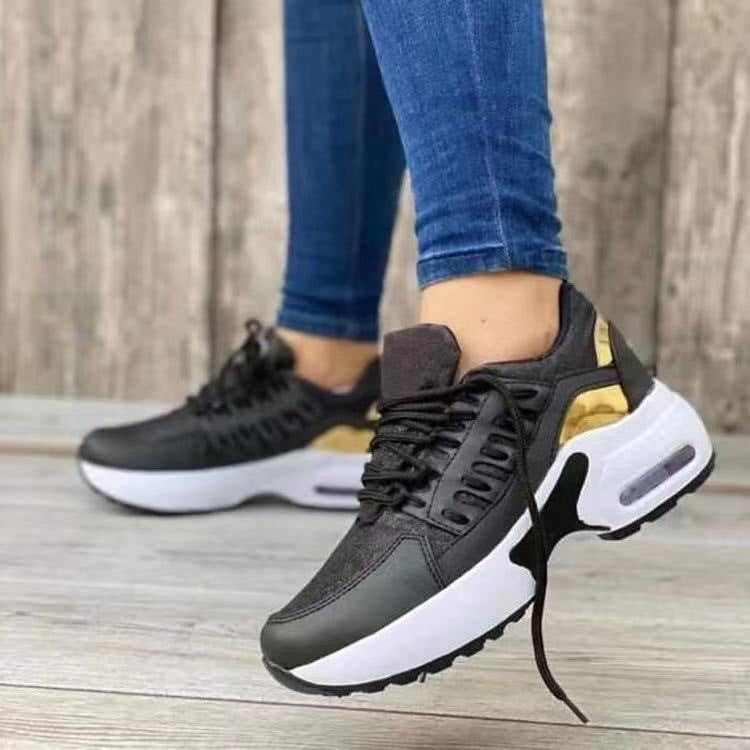 Georgina Pratt | Grey Mesh Lace-Up Wedge Sneakers