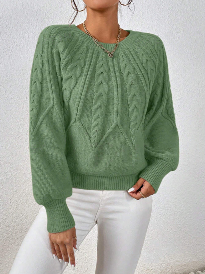 Lydia Cooper | Round Neck Cable Knit Sweater
