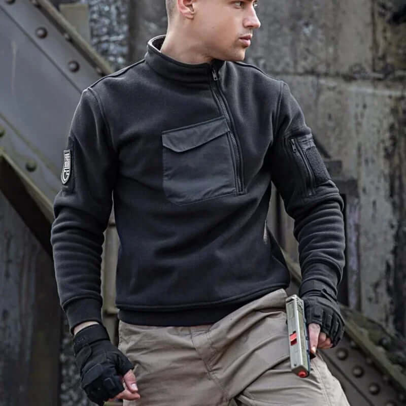 Miles Kendrick | Fleece Mens Jacket With Tactical Zip Pockets