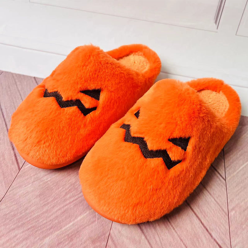 Pumpkin Grin | Pumpkin Halloween Slippers For Women