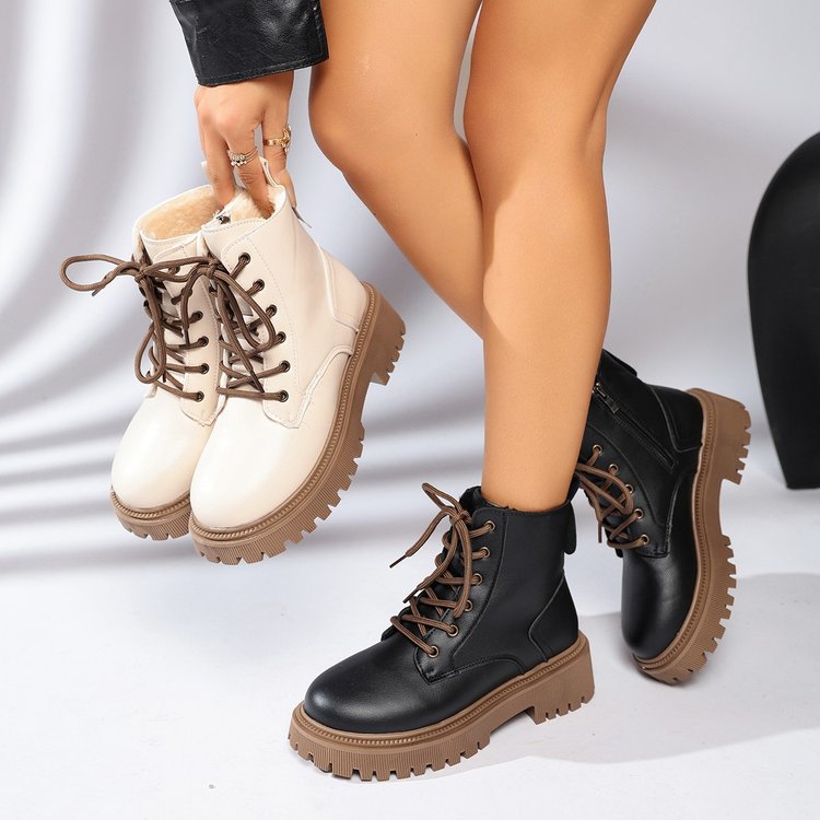 Bridget Fenmore | Fur-Lined Platform Ankle Boots