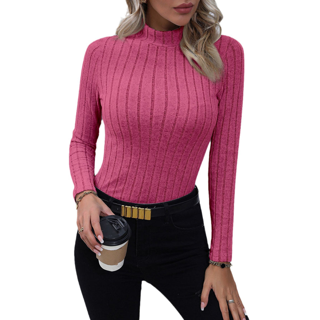 Fiona Buchanan | Ribbed Mock Neck Knitted Top
