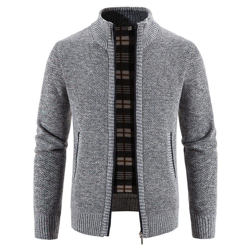 Malcolm Prescott | Fleece-Lined Stand Collar Sweater For Men