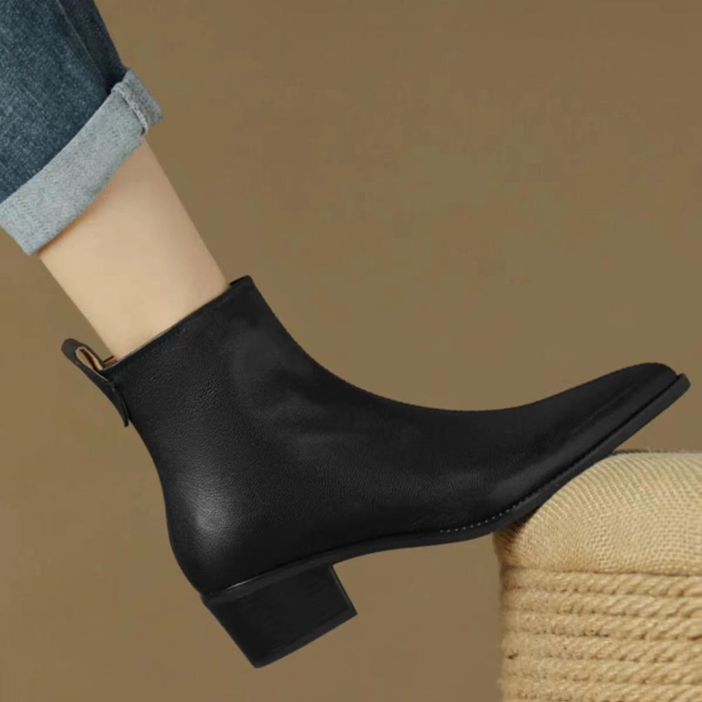 Phoebe Ainscough | Pointed-Toe Ankle Boots With Side Zip