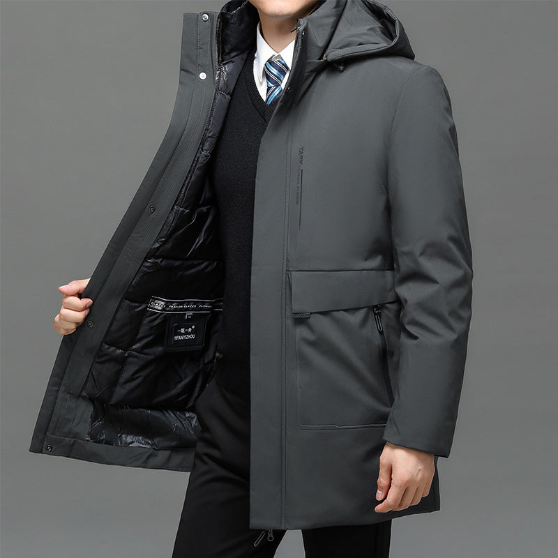 Nathaniel Ashcombe | Hooded Puffer Mens Jacket With Detachable Liner