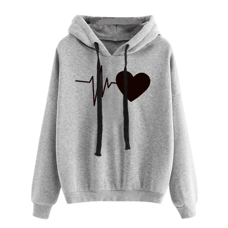 Daisy Prescott | Heart Print Burgundy Hoodie