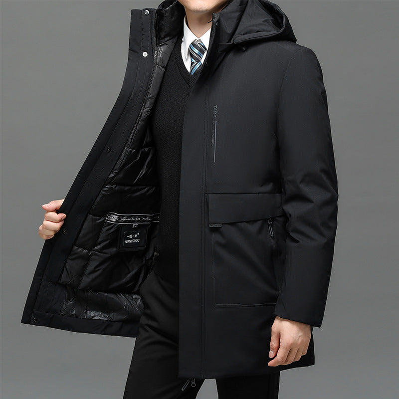 Nathaniel Ashcombe | Hooded Puffer Mens Jacket With Detachable Liner
