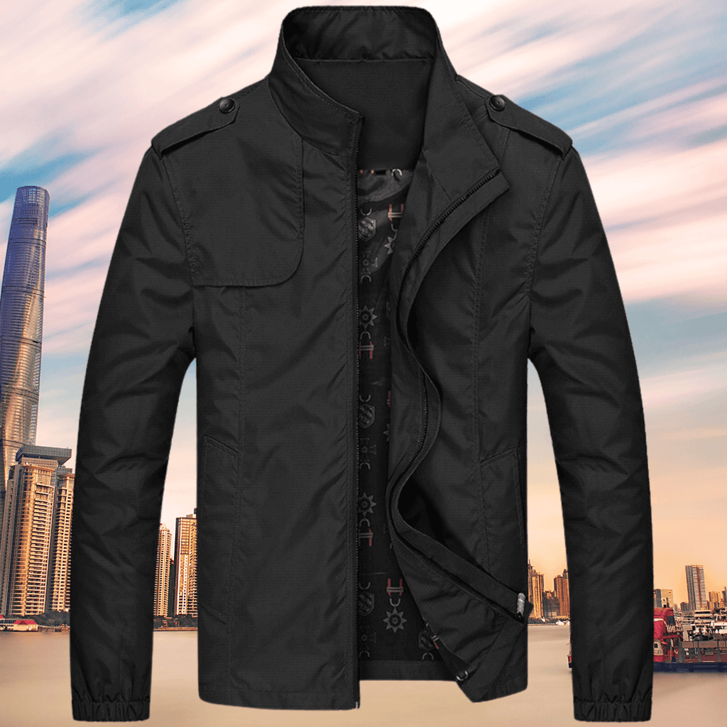 Cedric Ashbourne | Khaki Mens Jacket with Stand Collar
