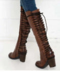 Isolde Chamberlain | Lace-Up Over-the-Knee Chunky Heel Boots
