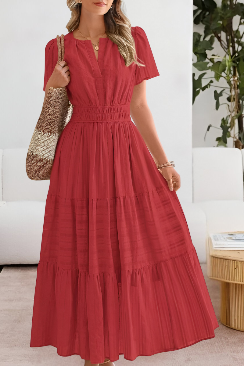 Freya Dunmore | Cotton Tiered Maxi Dress With Flutter Sleeves