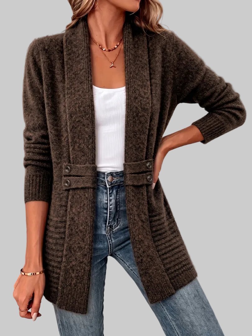 Open Front Knitted Cardigan