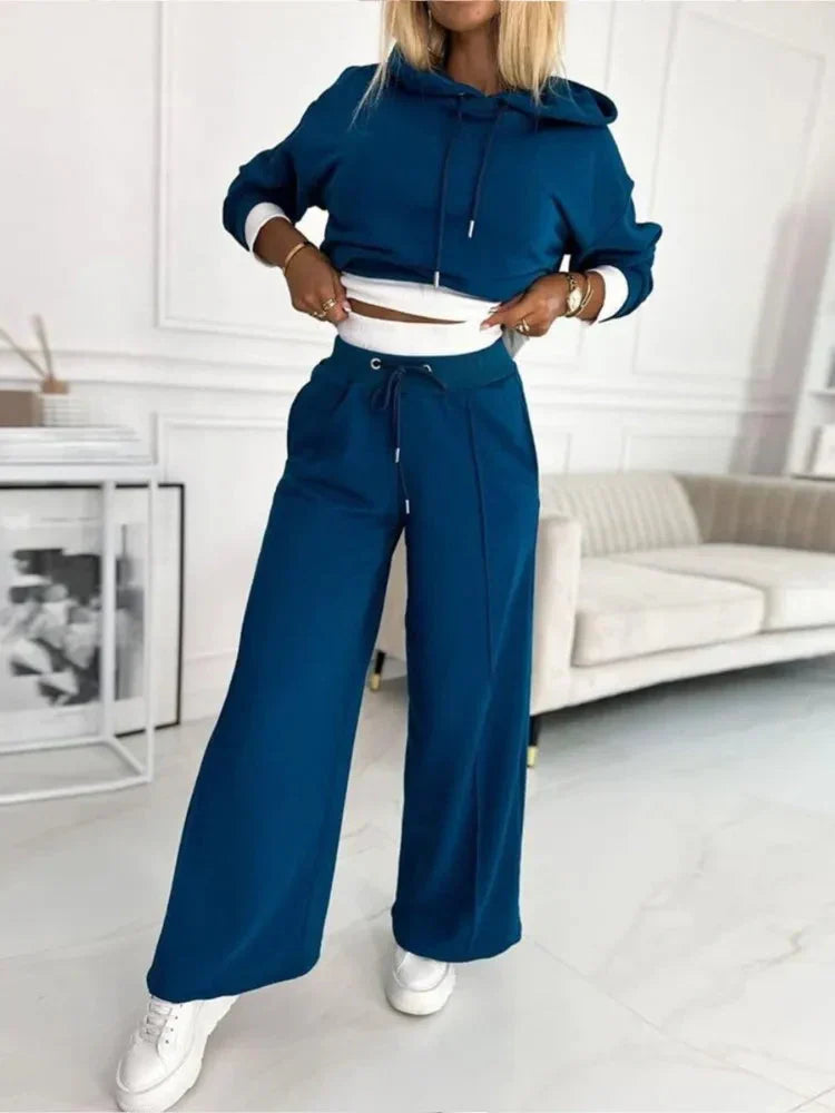 Freya Wilson | Purple Two-Piece Hoodie & Wide-Leg Joggers Set
