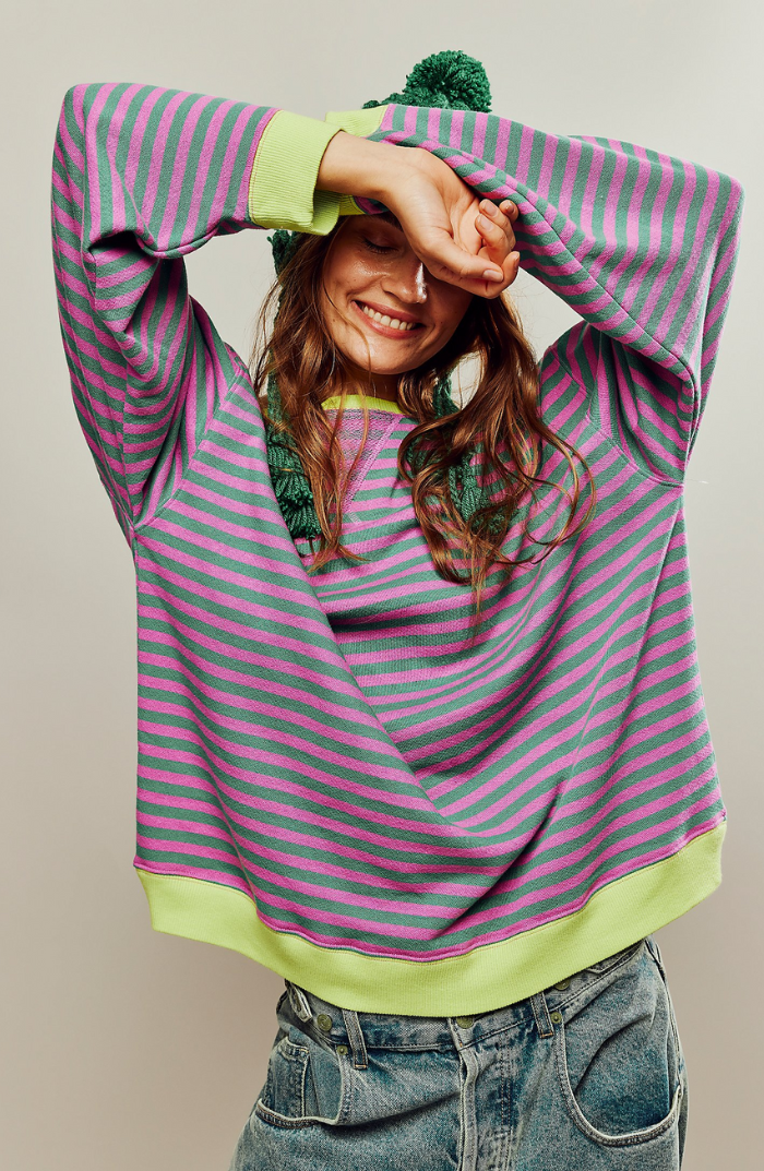 Cassandra Whitlock | Striped Colour-Block Pullover Sweater