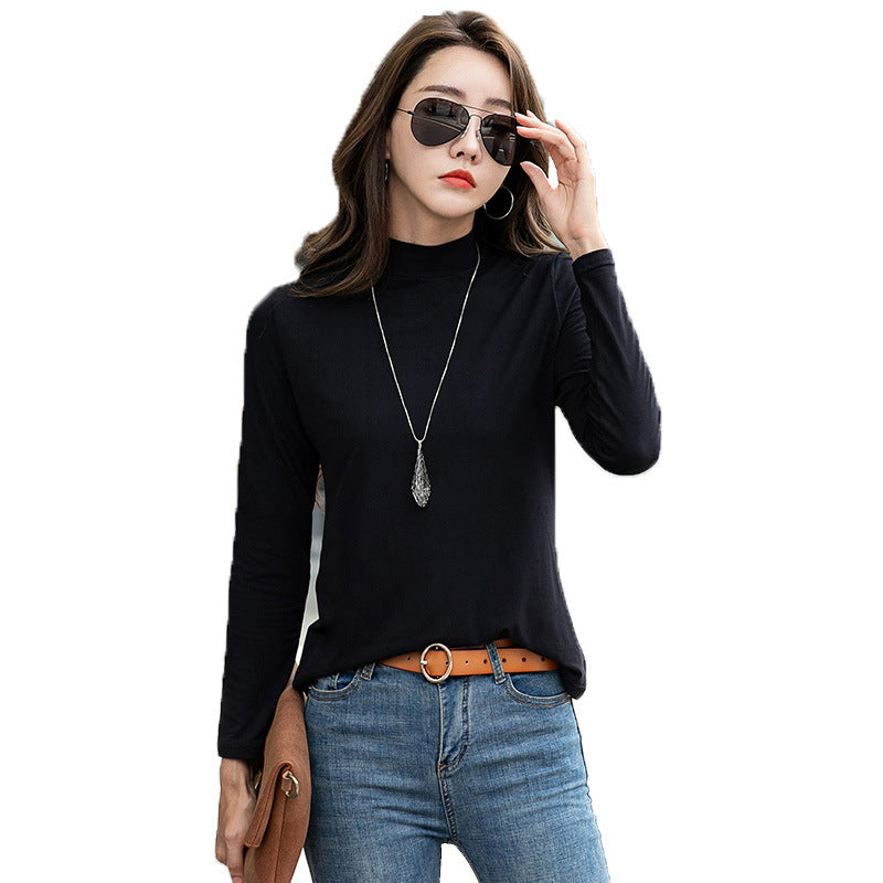 Isla Baxter | Fleece-Lined Turtleneck Long Sleeve Top