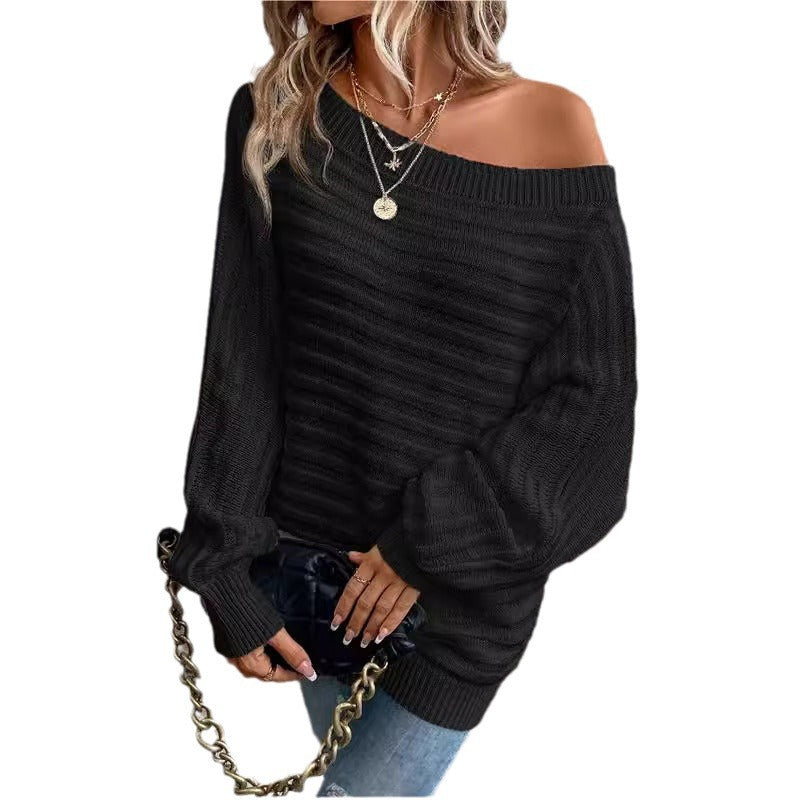 Daisy Turner | Off-Shoulder Ribbed Knit Jumper