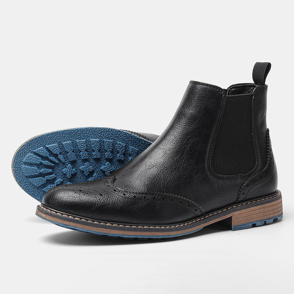 Callum Ferguson | Brown Leather Chelsea Boots With Brogue Detailing
