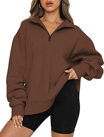 Eliza Sutcliffe | Blue Oversized Zip Collar Sweatshirt