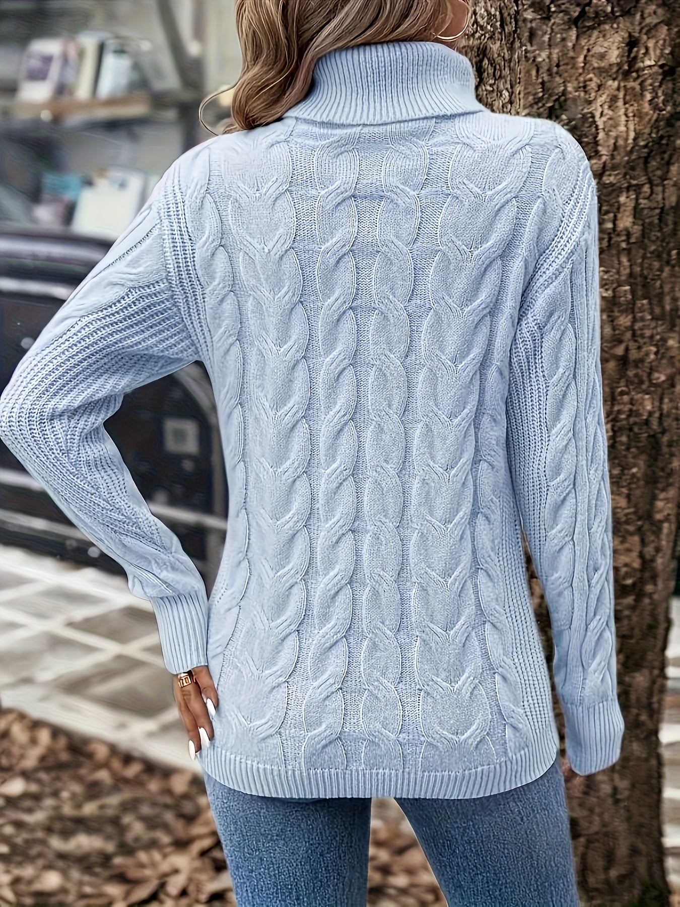Kirsty Whitmore | Cozy Cable-Knit Turtleneck Sweater