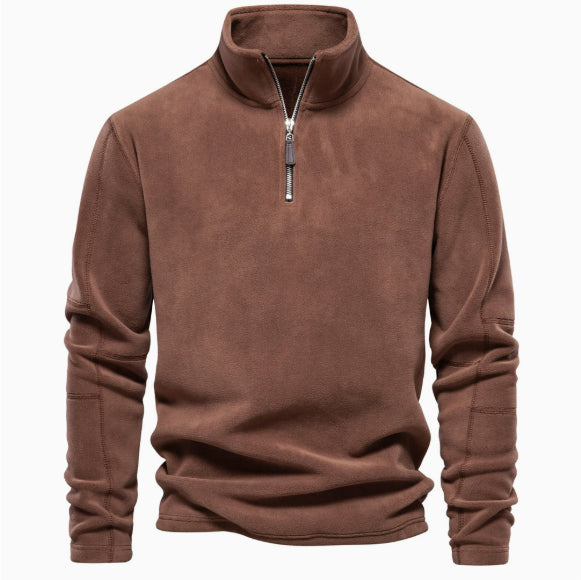 Gareth Underhill | Stand-Collar Half-Zip Fleece Sweatshirt