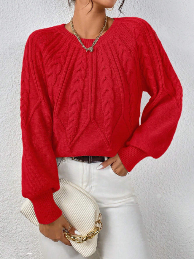 Lydia Cooper | Round Neck Cable Knit Sweater