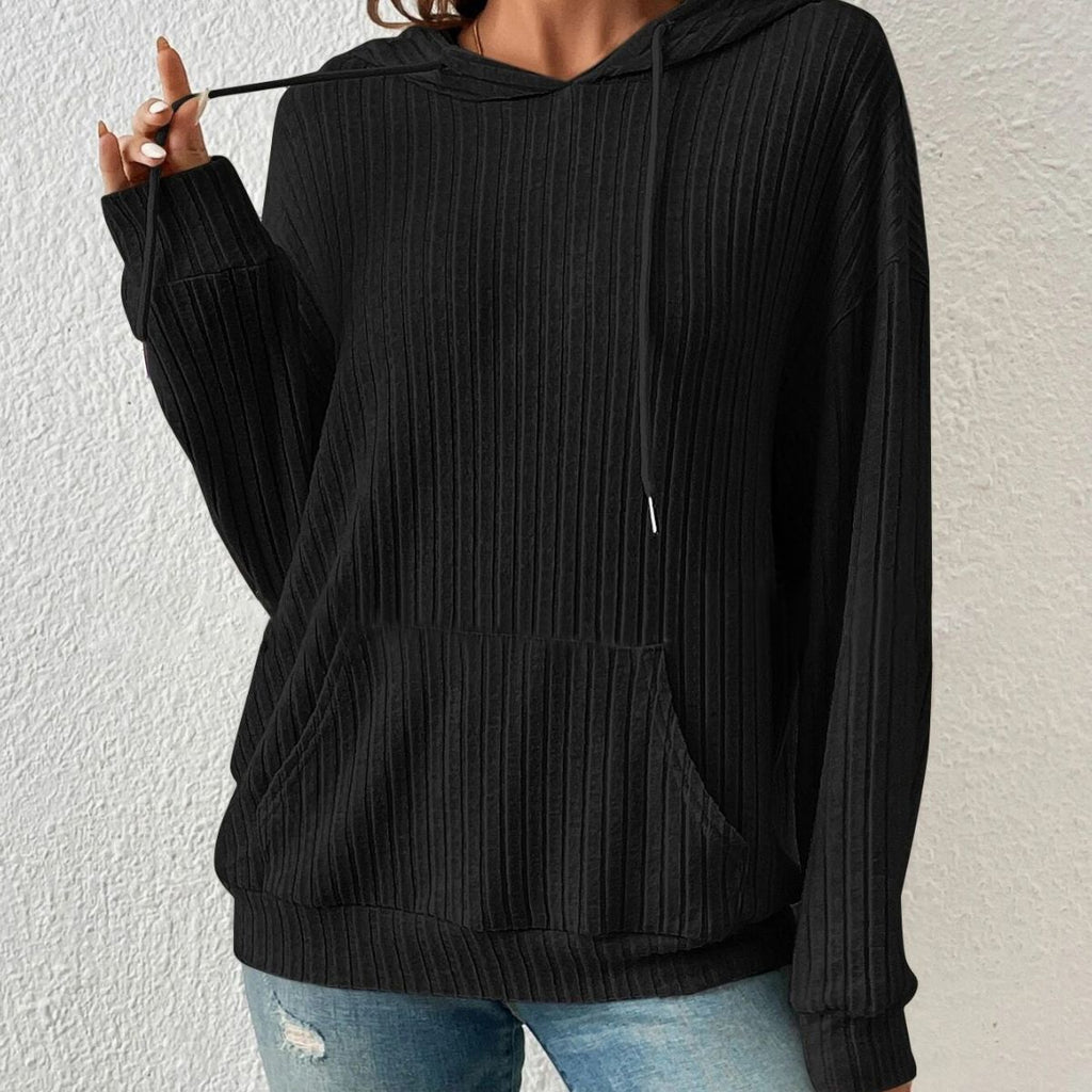 Georgina Pike | Sage Green Ribbed Knit Hoodie For Women