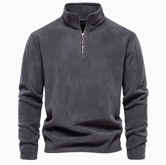 Gareth Underhill | Stand-Collar Half-Zip Fleece Sweatshirt