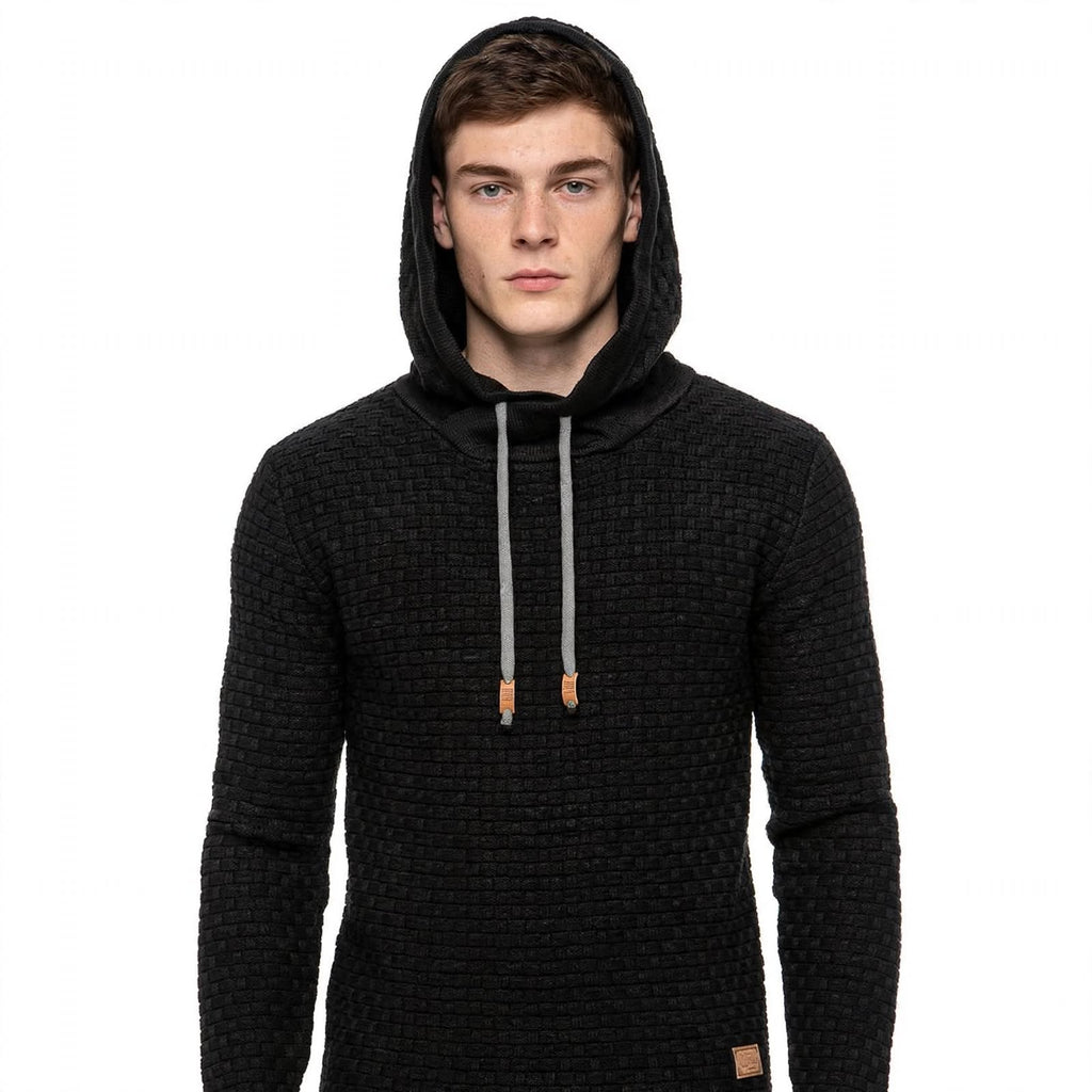 Jasper Coldwell | Textured Knit Hoodie With Drawstring Hood