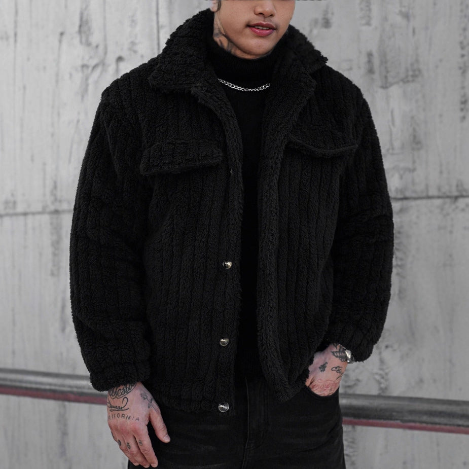 Fraser Lockhart | Black Teddy Fleece Mens Jacket
