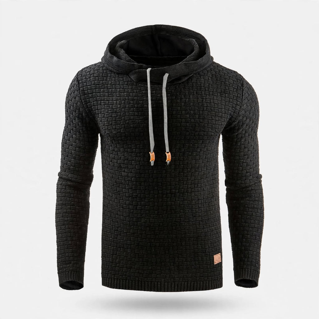 Jasper Coldwell | Textured Knit Hoodie With Drawstring Hood