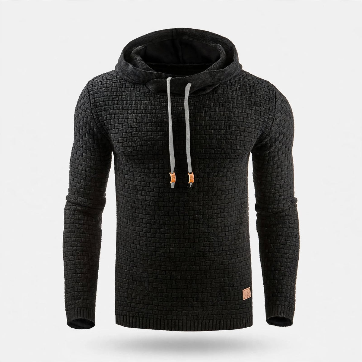 Jasper Coldwell | Textured Knit Hoodie With Drawstring Hood