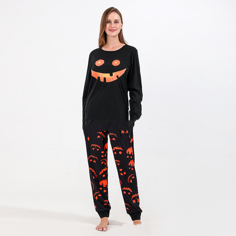 Freya Marsh | Pumpkin Print Halloween Pyjama Set For Couples