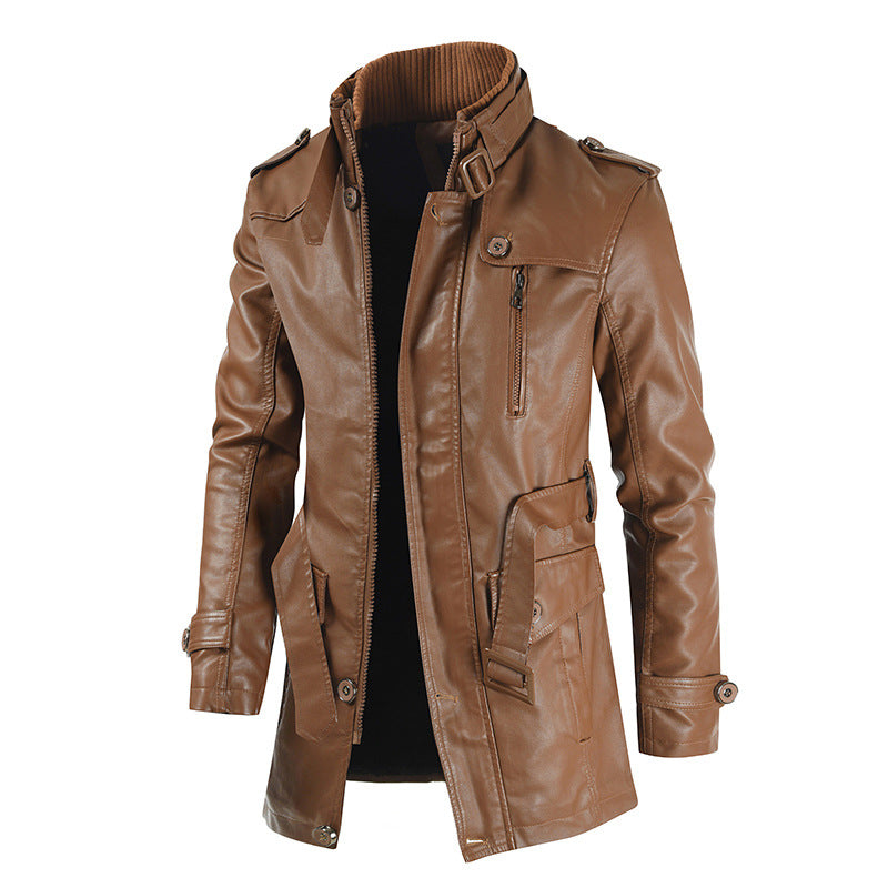 Leopold Marchbanks | Leather Jacket With Stand Collar
