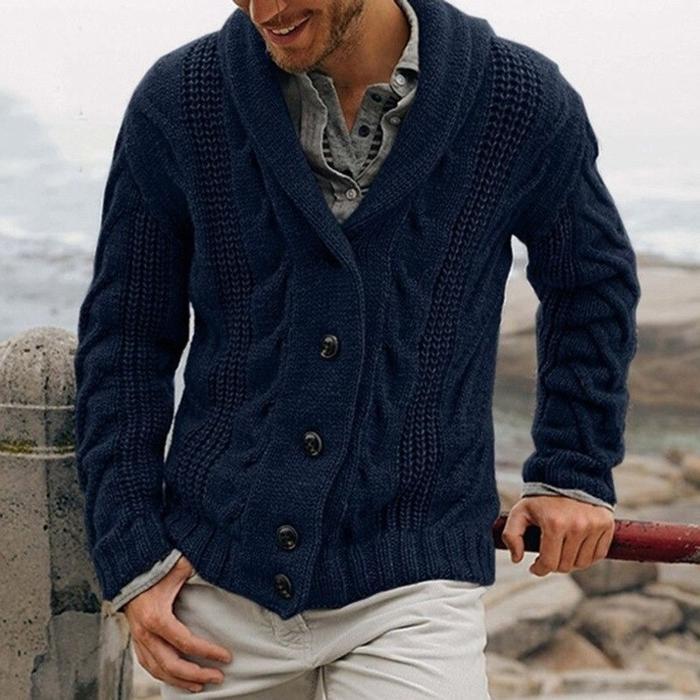 Nigel Fenchurch | Cable Knit Shawl Collar Sweater