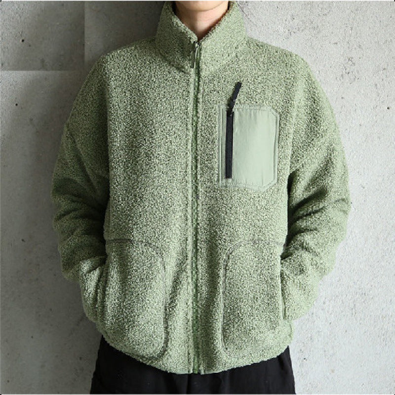 Ellis Grayson | Sherpa Fleece Mens Jacket With Zip Pocket