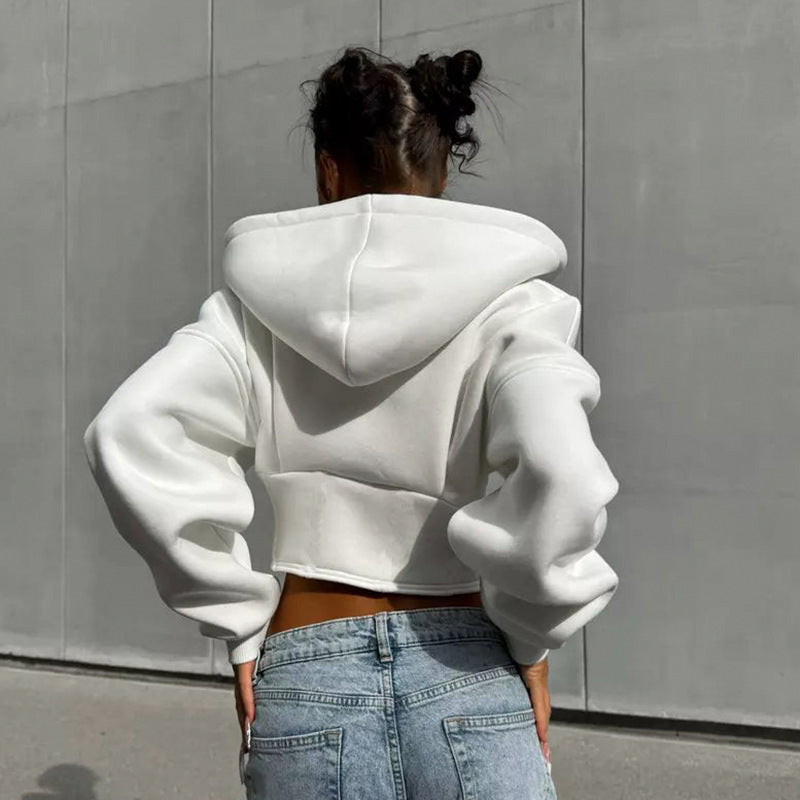 Poppy Fenchurch | White Cropped Corset Hoodie