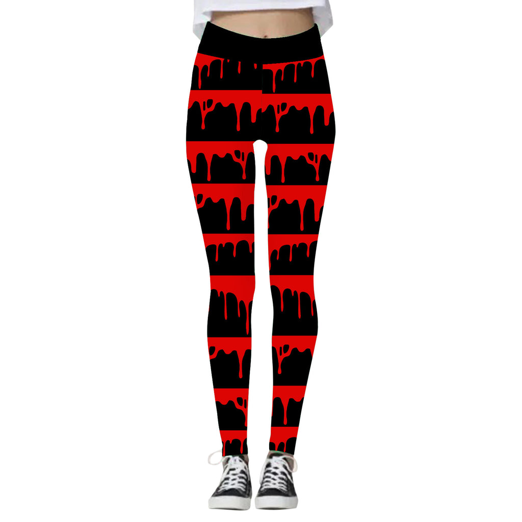 Clara Whitlock | Skull & Pumpkin Print Halloween Leggings