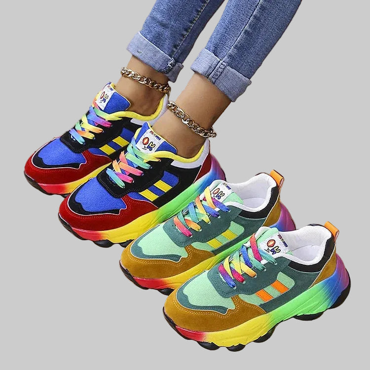 Women's Colourful Trainers with Wide Toe Box and Cushioned Sole