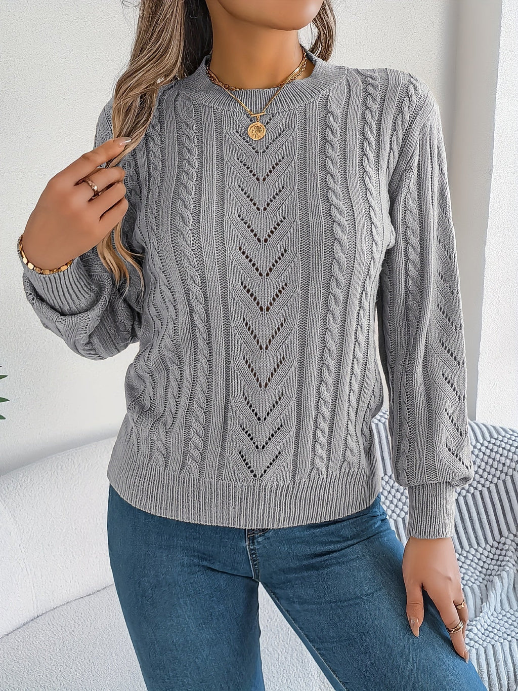 Verity Clarke | Cable-Knit Textured Sweater For Women
