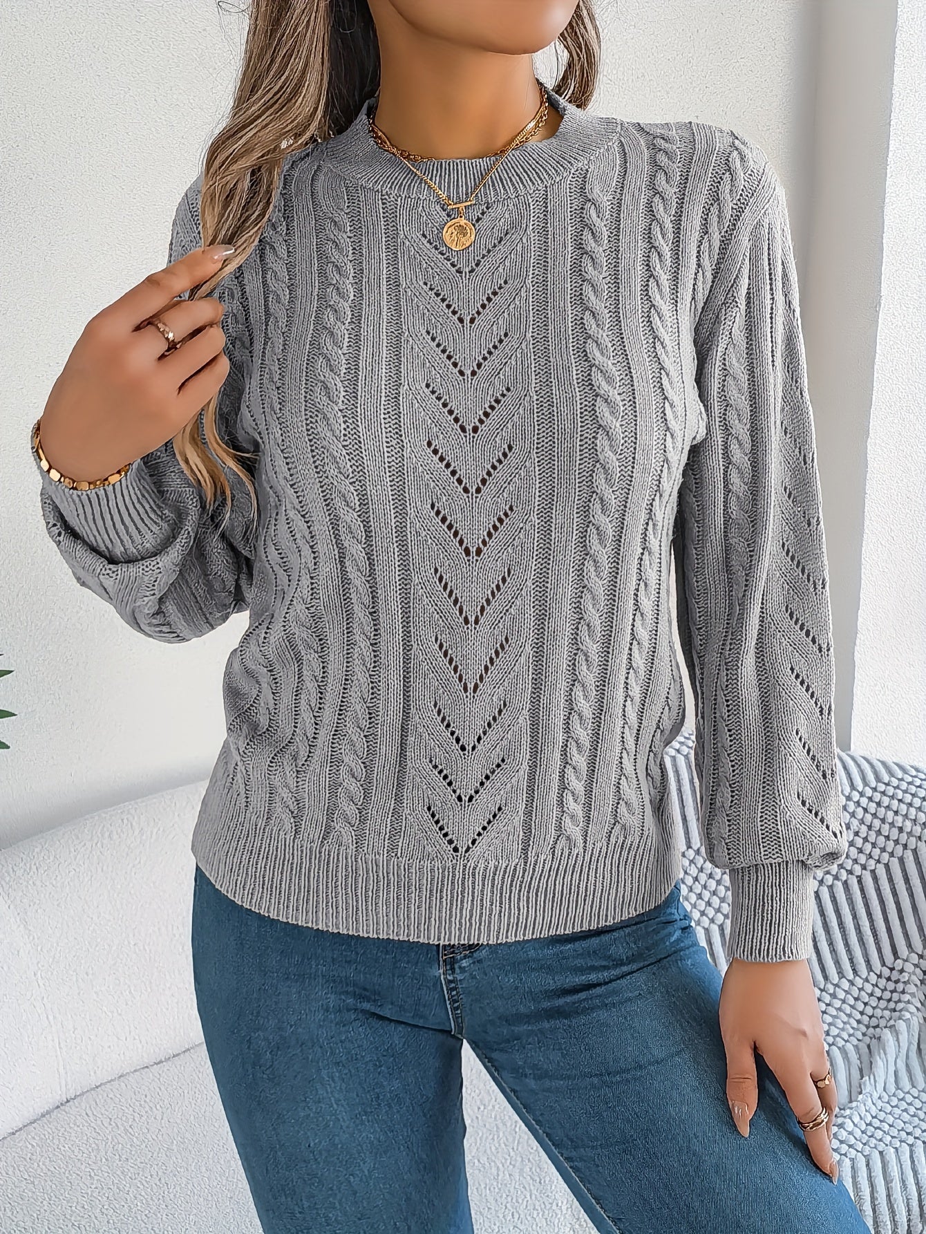 Verity Clarke | Cable-Knit Textured Sweater For Women