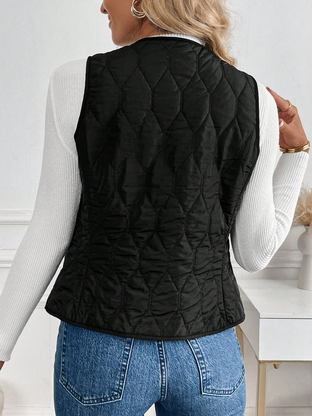 Georgia Thornton | Quilted Padded Gilet with Plush Lining