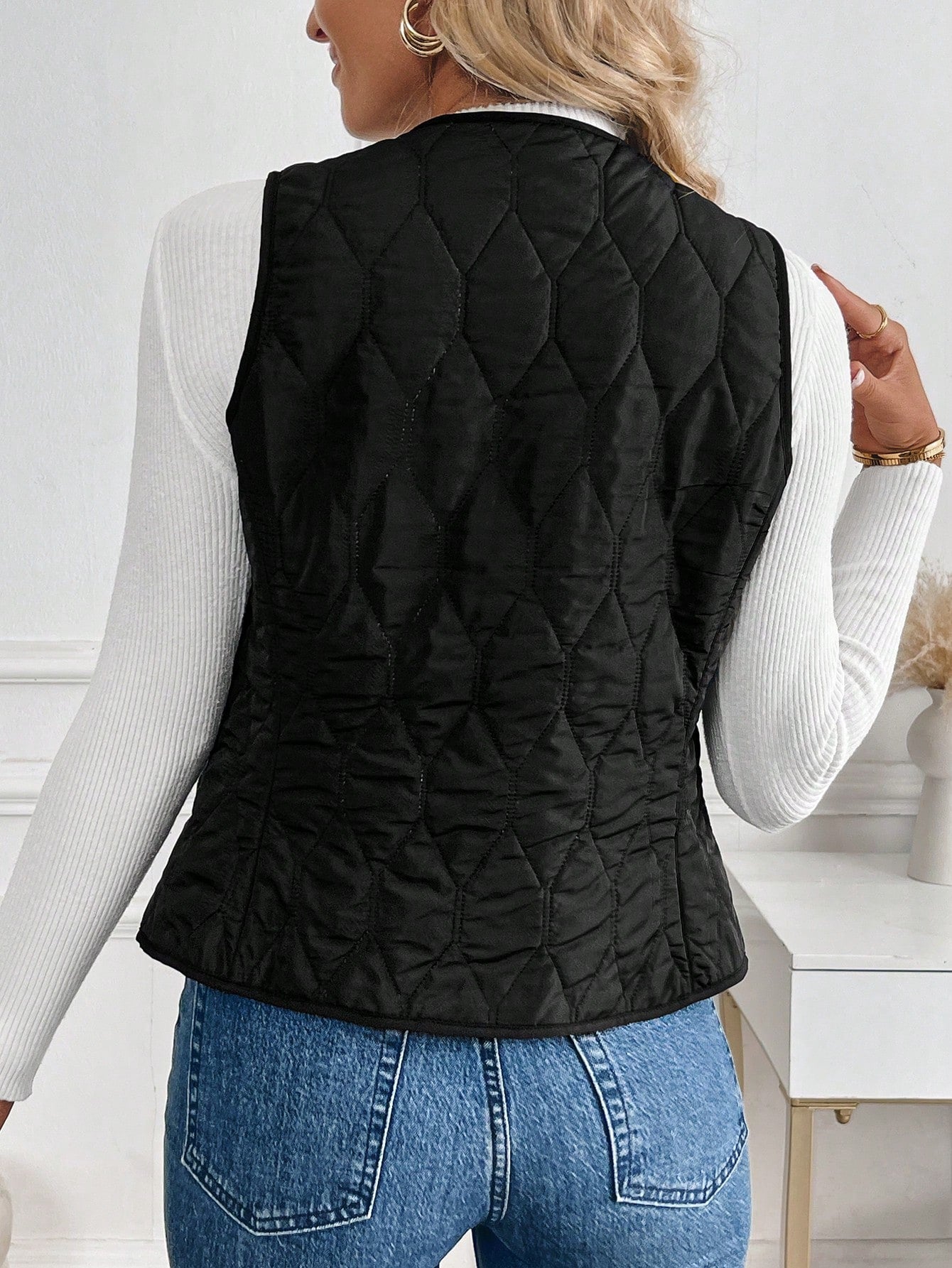 Georgia Thornton | Quilted Padded Gilet with Plush Lining