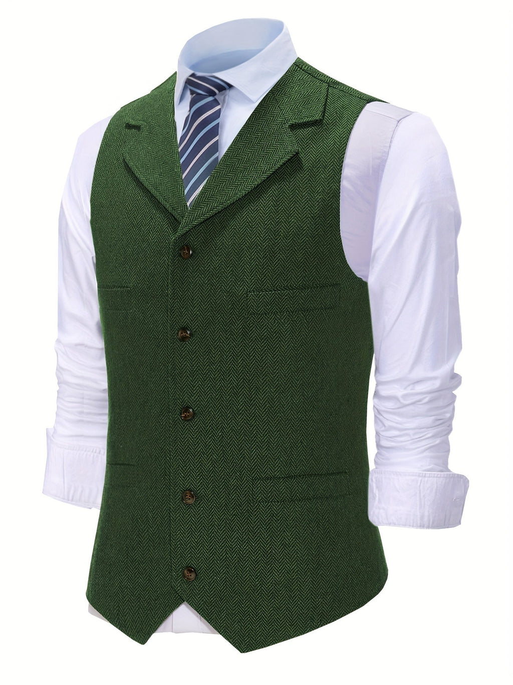 Tobias Sterling | Herringbone Wool Waistcoat for Men