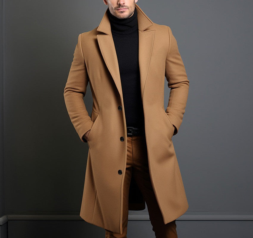 Barnaby Fenshaw | Wool-Blend Mens Coat With Notch Lapel
